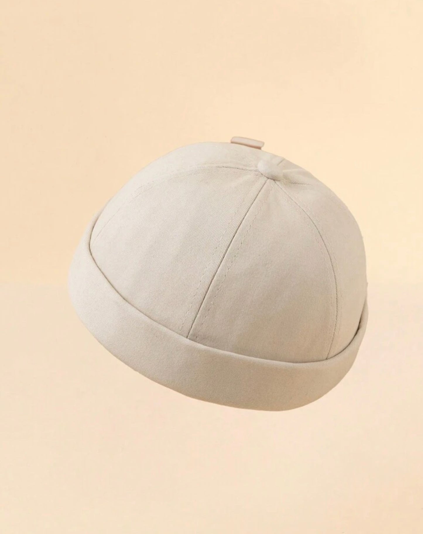 Beige Brimless Adjustable Cap
