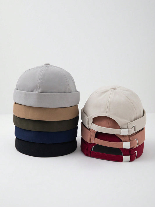 Beige Brimless Adjustable Cap