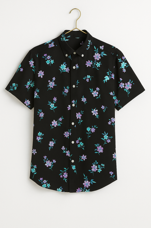 Large Floral Print Skinny Shirt