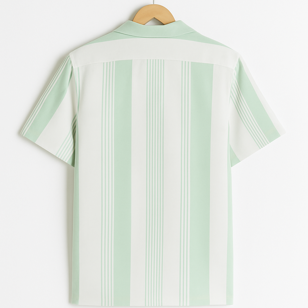 Medium Green Stripe Revere Shirt
