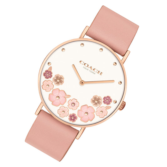 Coach Perry Pink Leather Women's Watch