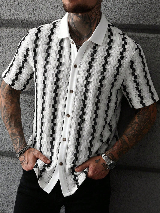 Black & White Stripe Patterned Shirt