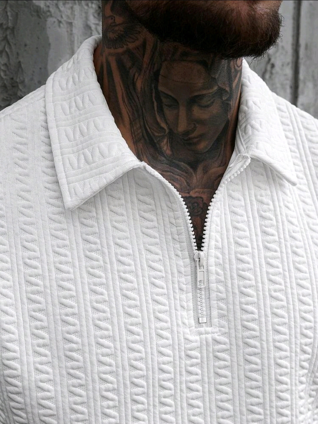 Casual Textured Polo T-Shirt