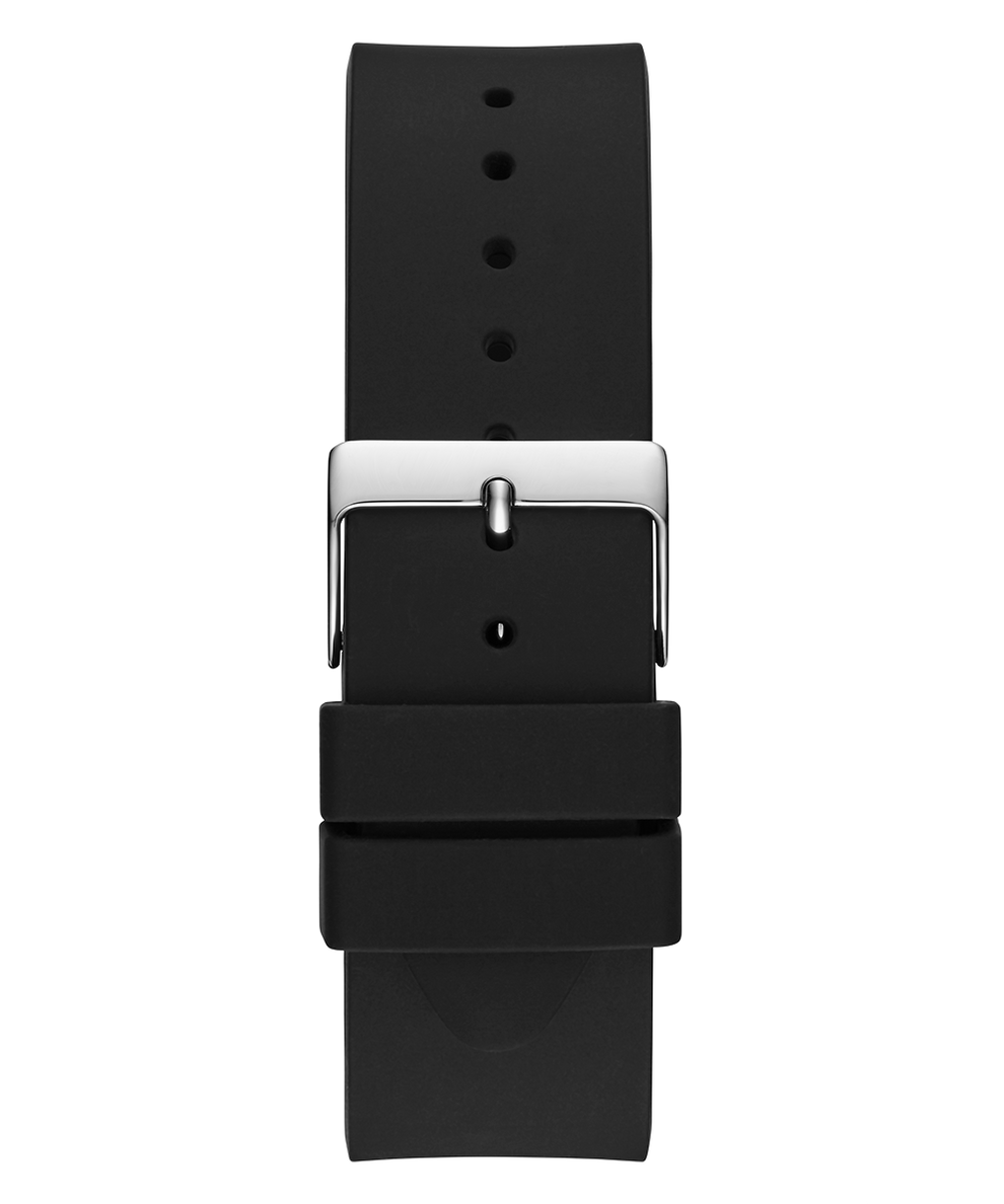 GUESS Black Silicone Band Silver Tone Watch