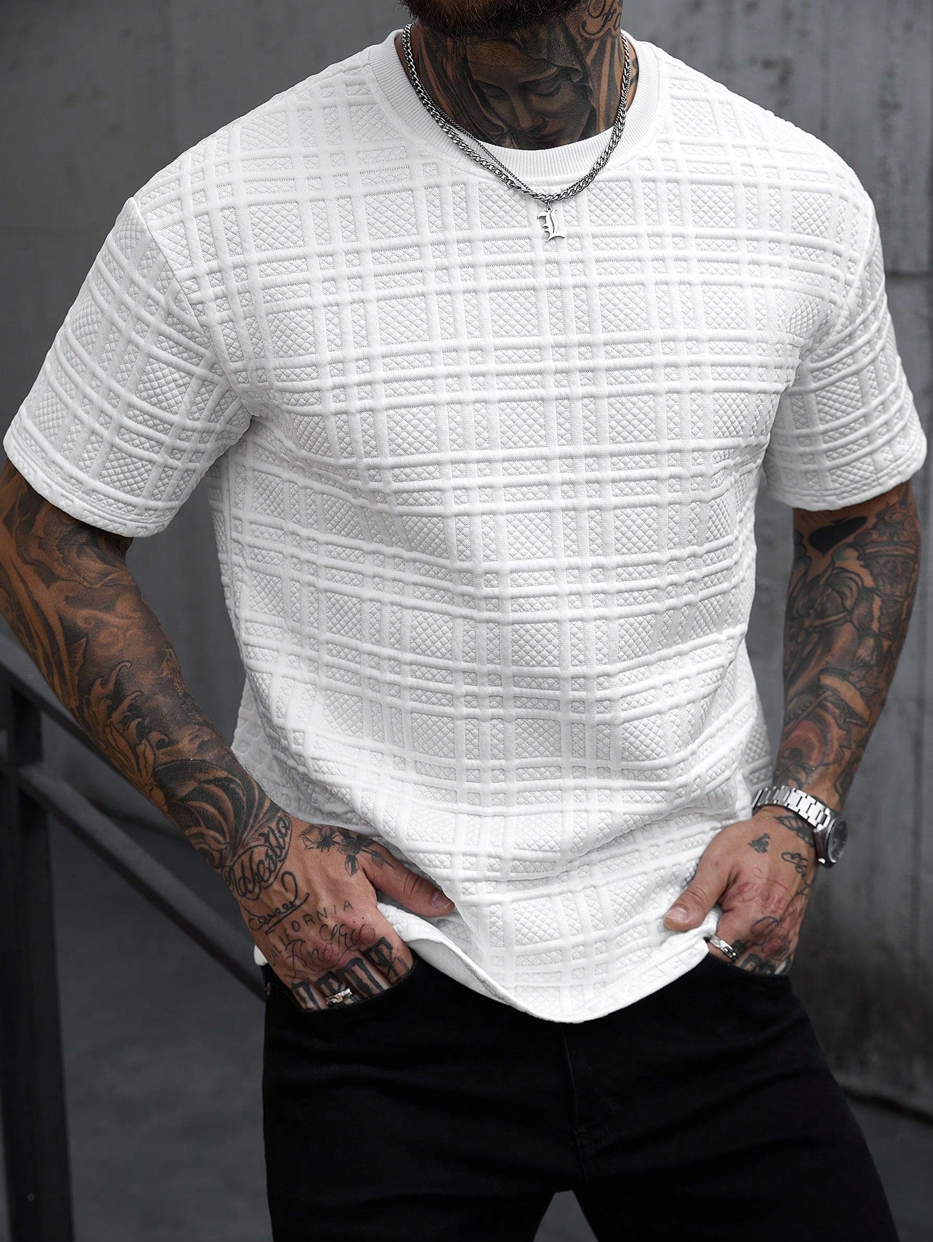 Textured White Tshirt