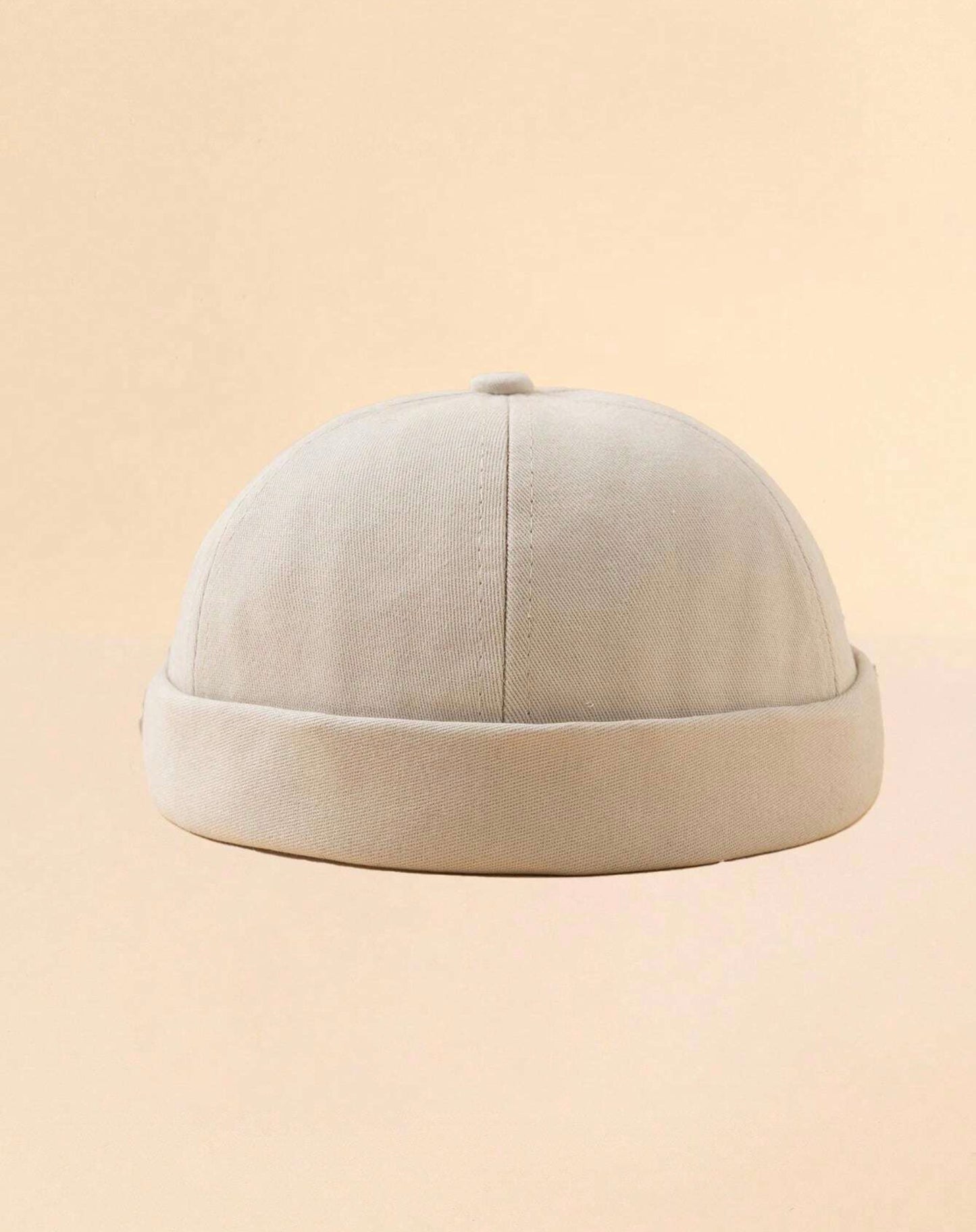 Beige Brimless Adjustable Cap
