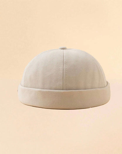 Beige Brimless Adjustable Cap