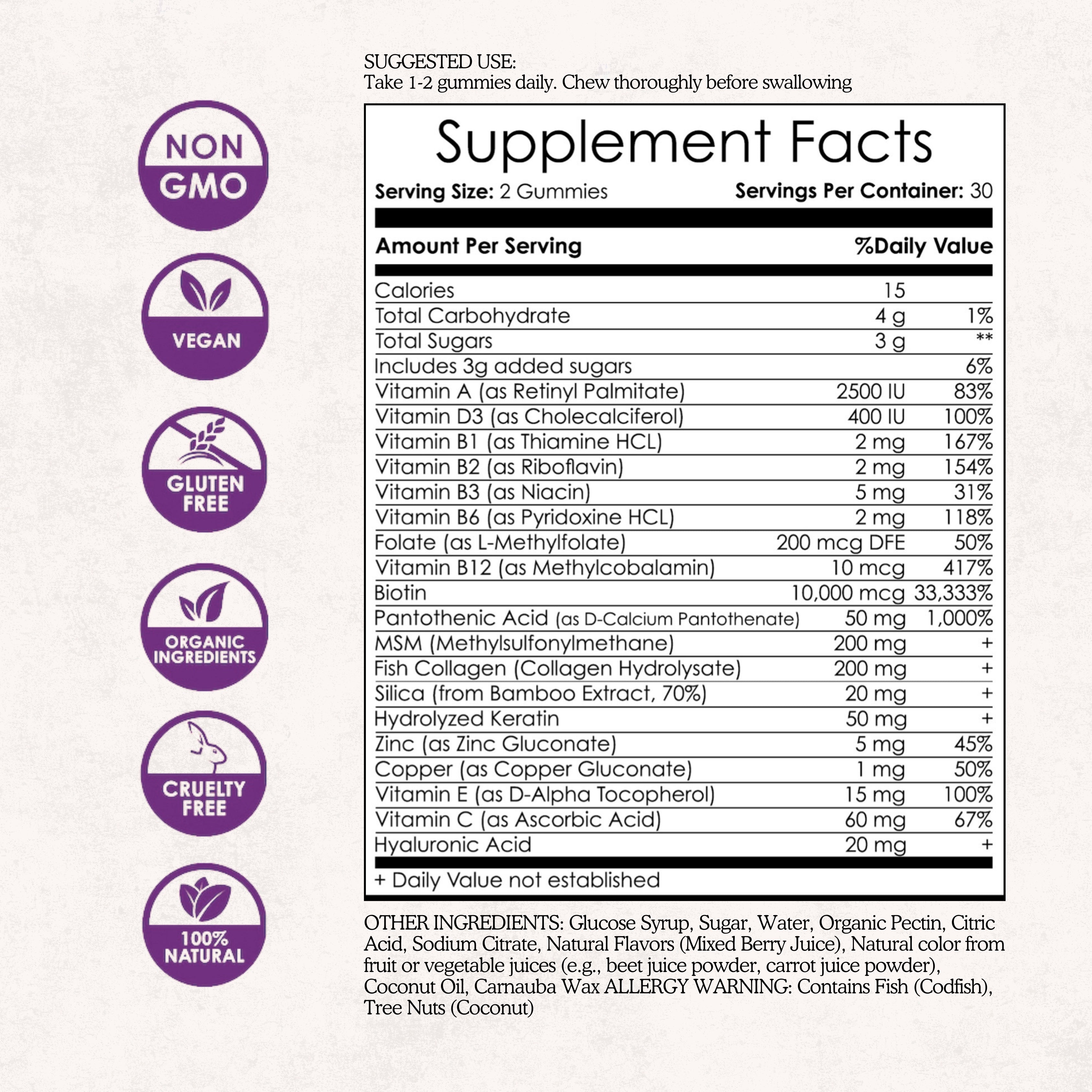Biotin & Collagen Gummies