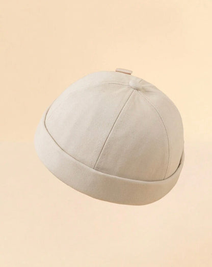 Beige Brimless Adjustable Cap