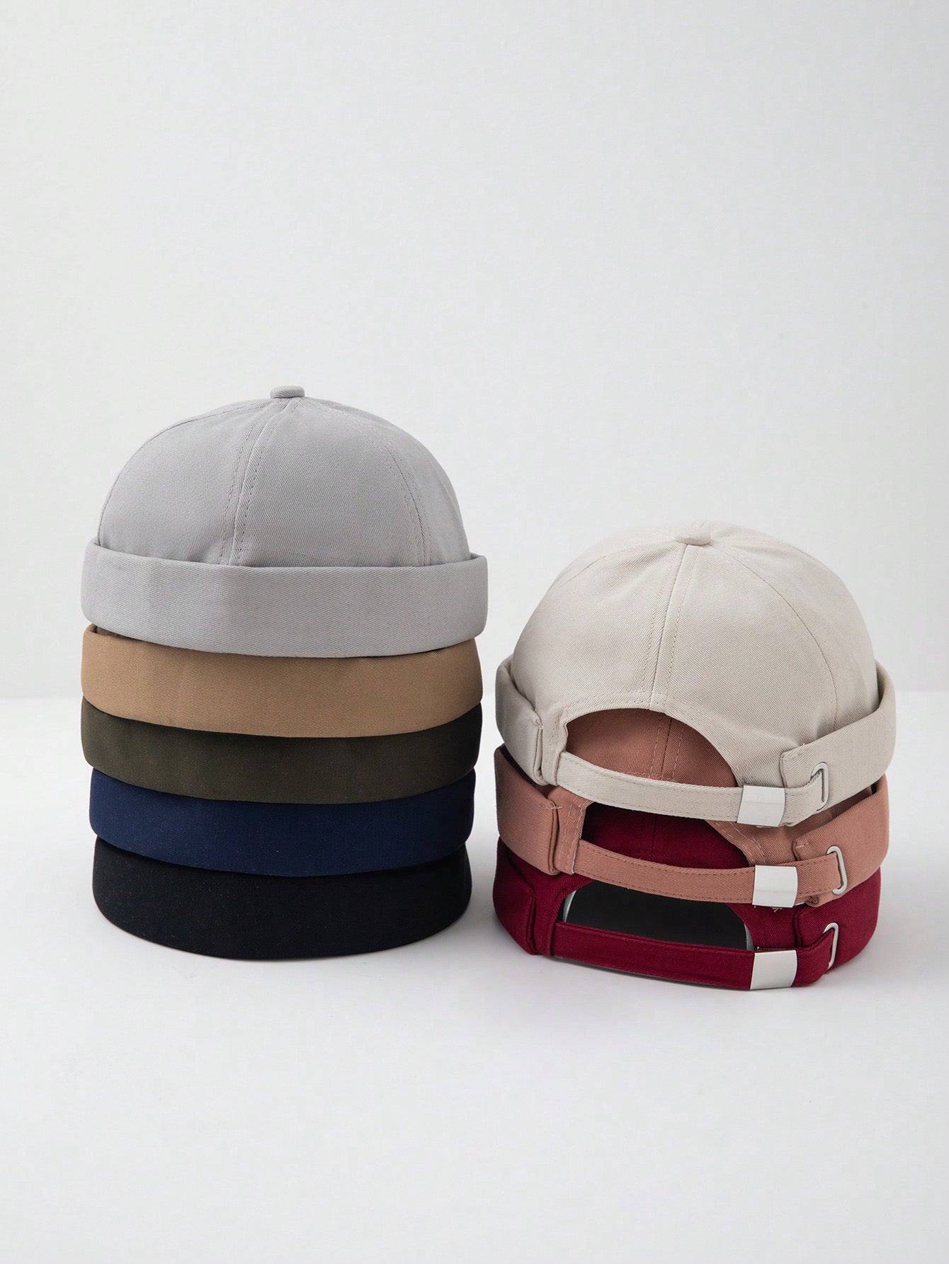 Beige Brimless Adjustable Cap