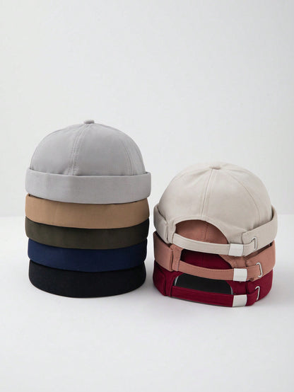 Beige Brimless Adjustable Cap