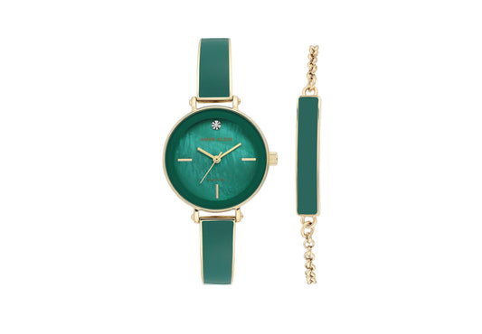 Anne Klein Women’s Green Watch Set