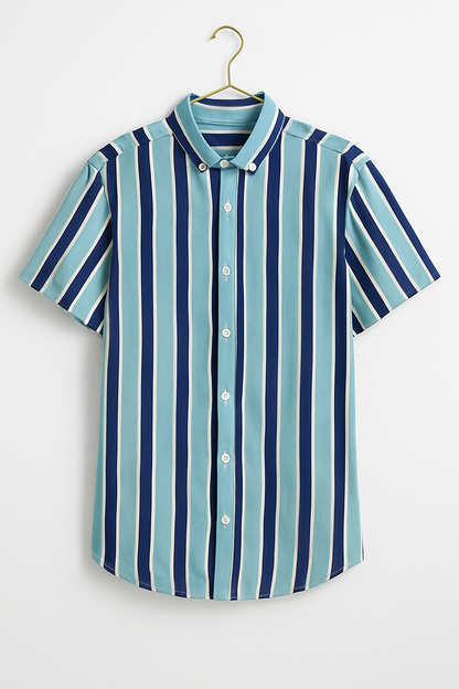 Large Blue Stripe Slim Shirt