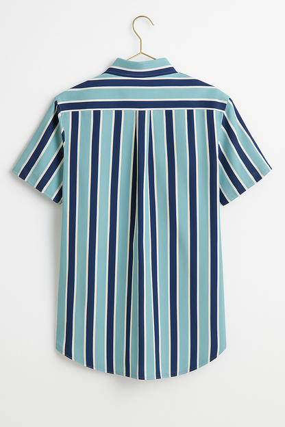 Large Blue Stripe Slim Shirt