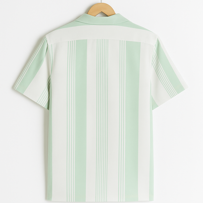 Medium Green Stripe Revere Shirt