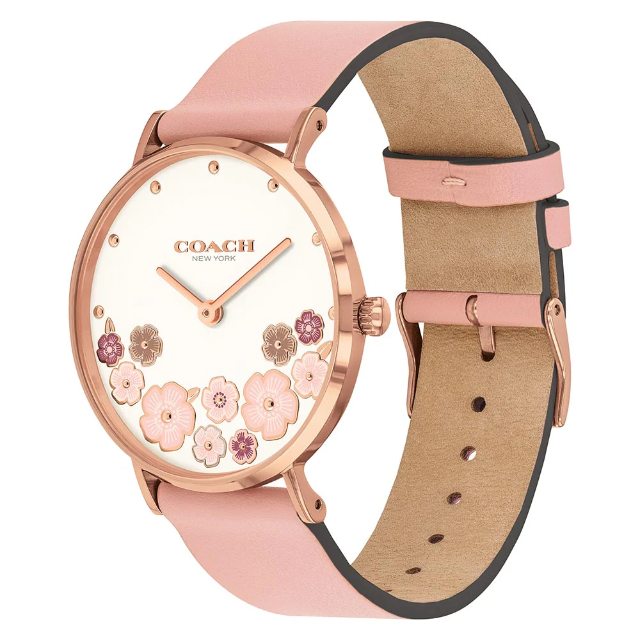 Coach Perry Pink Leather Women's Watch