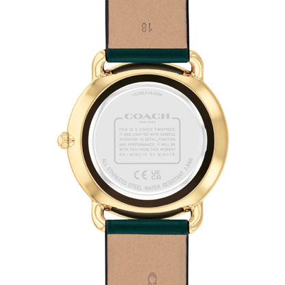 Coach Elliot Green Dial Green Leather Strap Watch