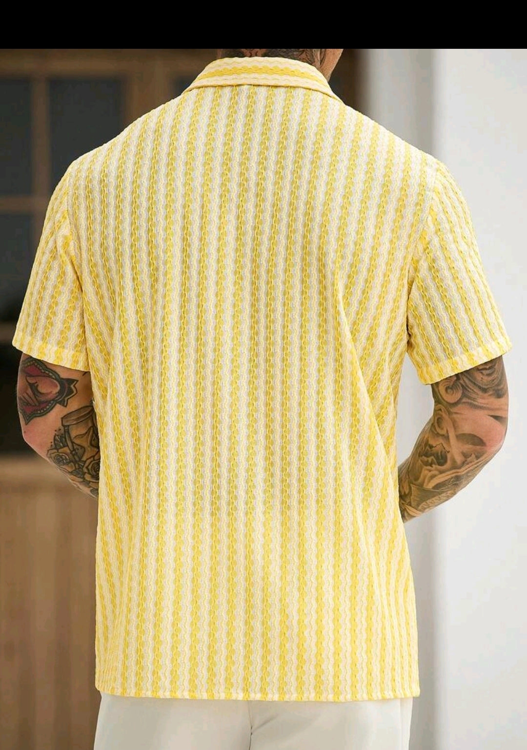 Yellow Knitted Casual Shirt
