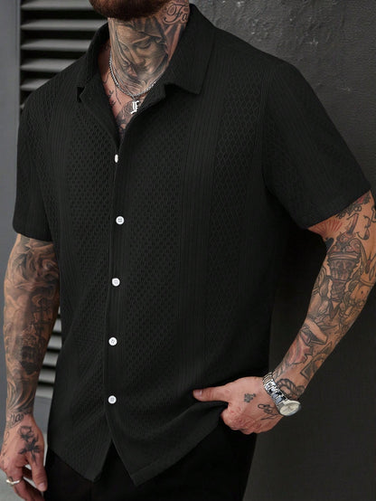 Black Jacquard Knit Shirt