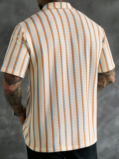 Multicolored Striped Textured Shirt