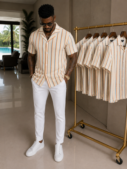 Multicolored Striped Textured Shirt