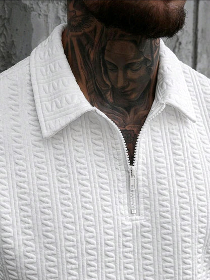 Casual Textured Polo T-Shirt