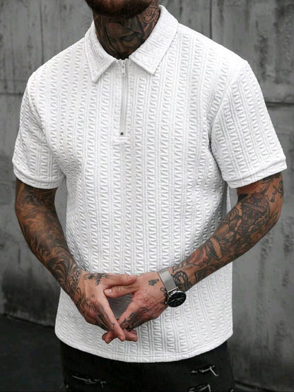 Casual Textured Polo T-Shirt