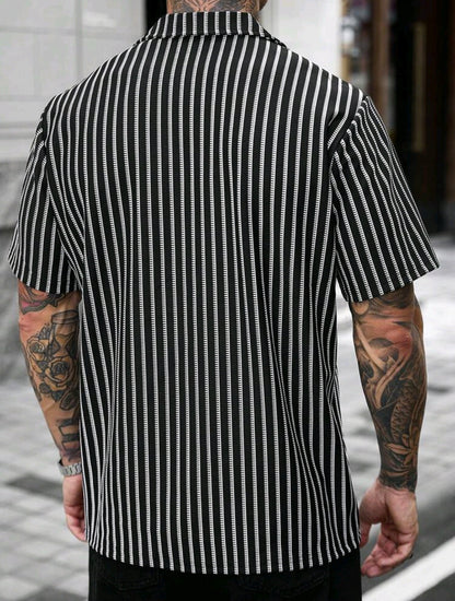 Black & White Striped Knit Shirt