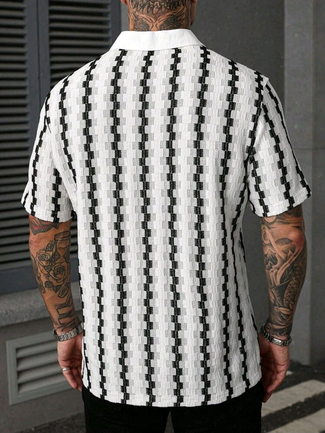 Black & White Stripe Patterned Shirt