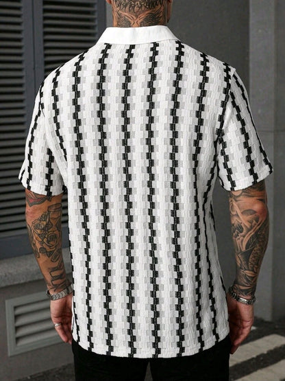 Black & White Stripe Patterned Shirt