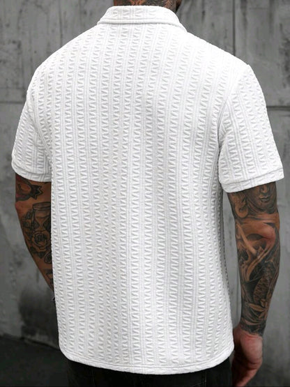 Casual Textured Polo T-Shirt