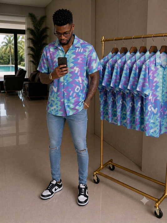 Relaxed Vintage Print Shirt