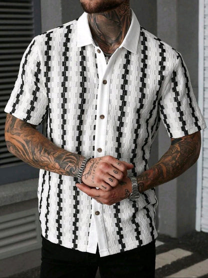 Black & White Stripe Patterned Shirt