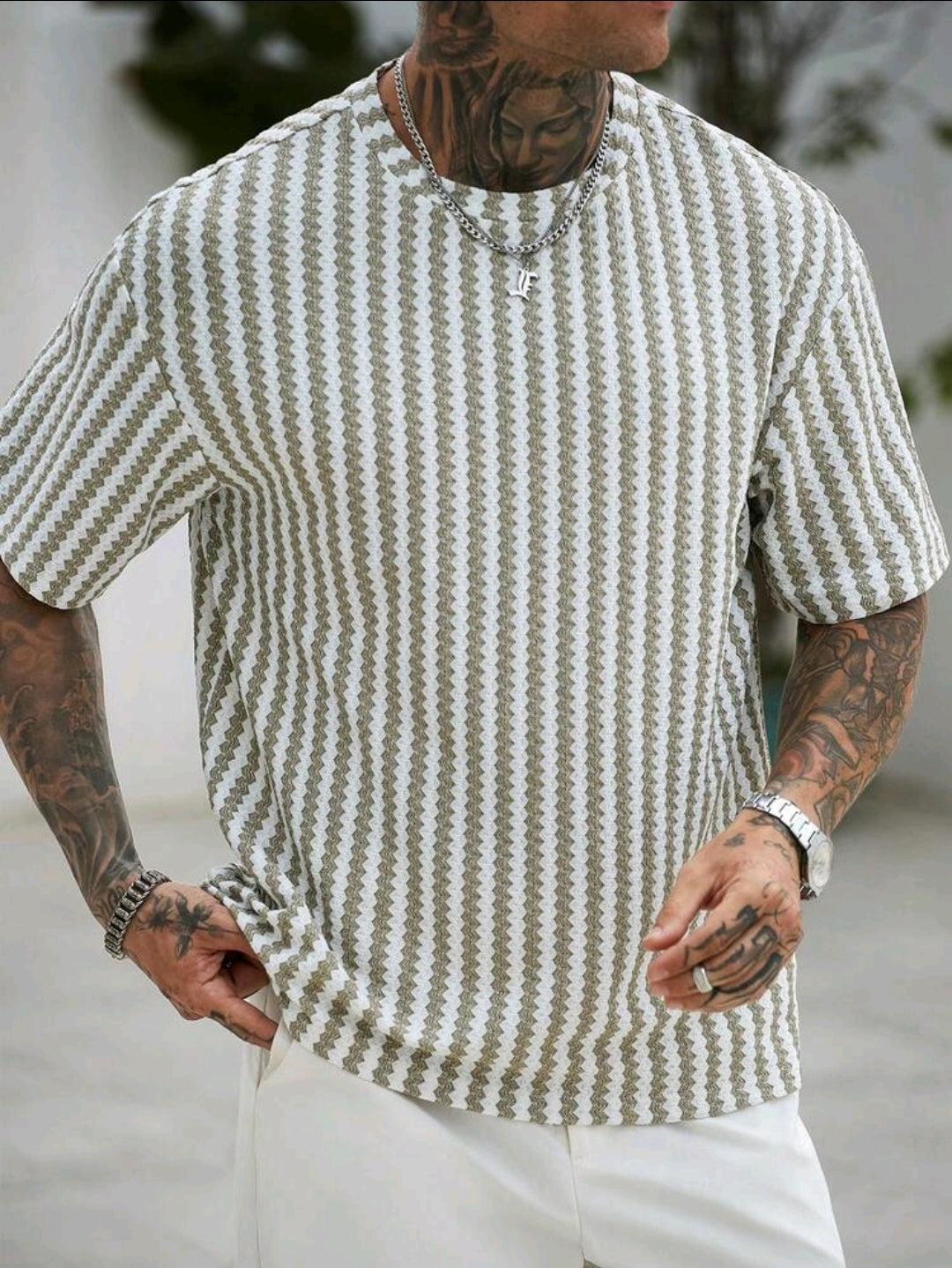 Green Waffle Knit Tshirt