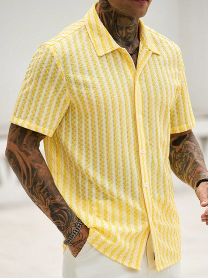 Yellow Knitted Casual Shirt