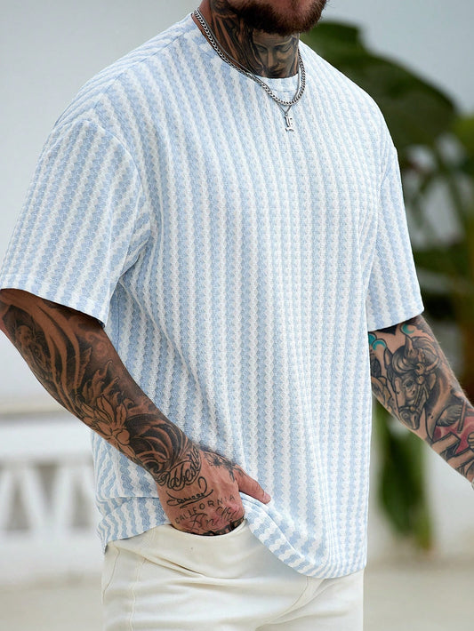 Blue Waffle Knit Tshirt