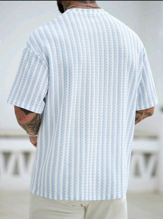Blue Waffle Knit Tshirt