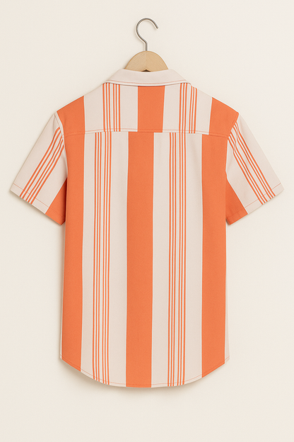 Large Orange Stripe Revere Shirt