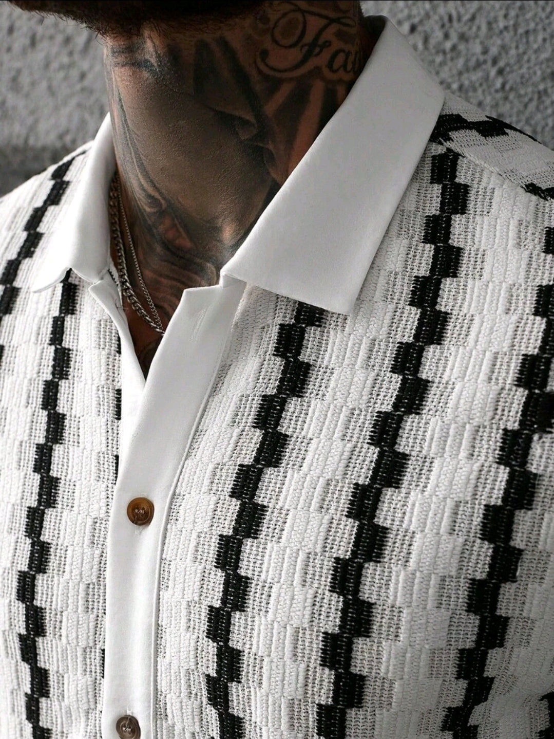 Black & White Stripe Patterned Shirt